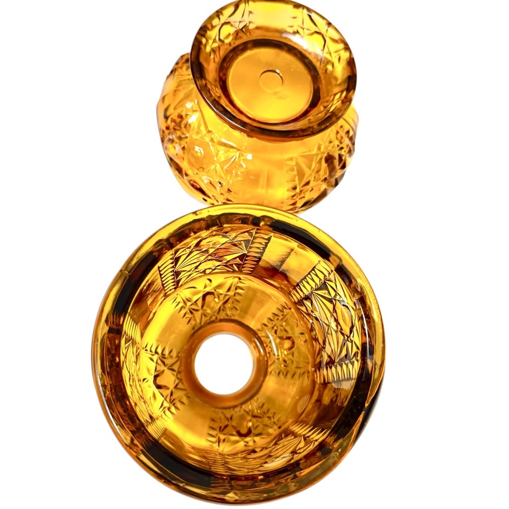Indiana glass amber stars and bars - Picture 2 of 4